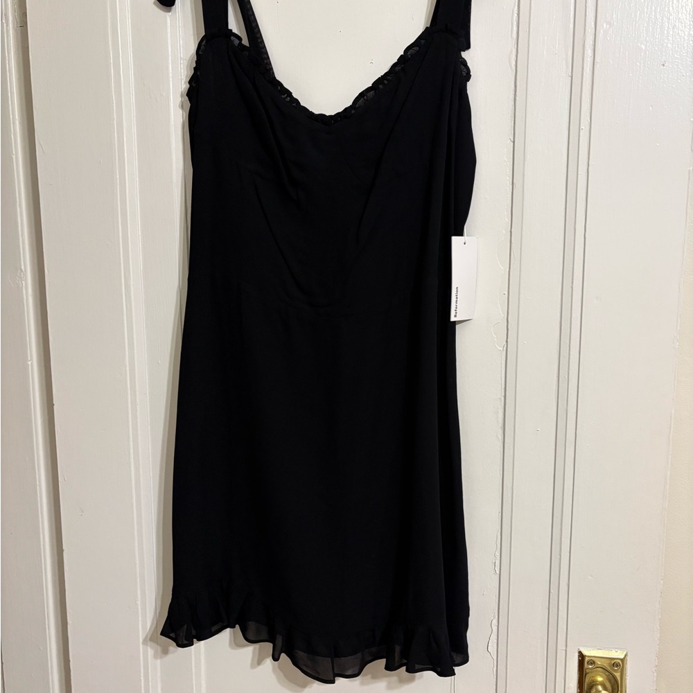 NWT Reformation Christine Black Mini Dress